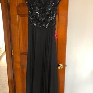 Xscape Black Sequin Maxi Dress